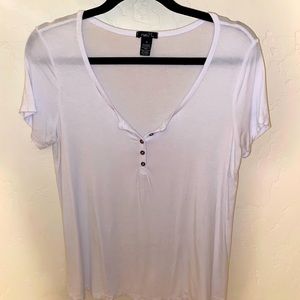 Quarter-Button-Up White Blouse